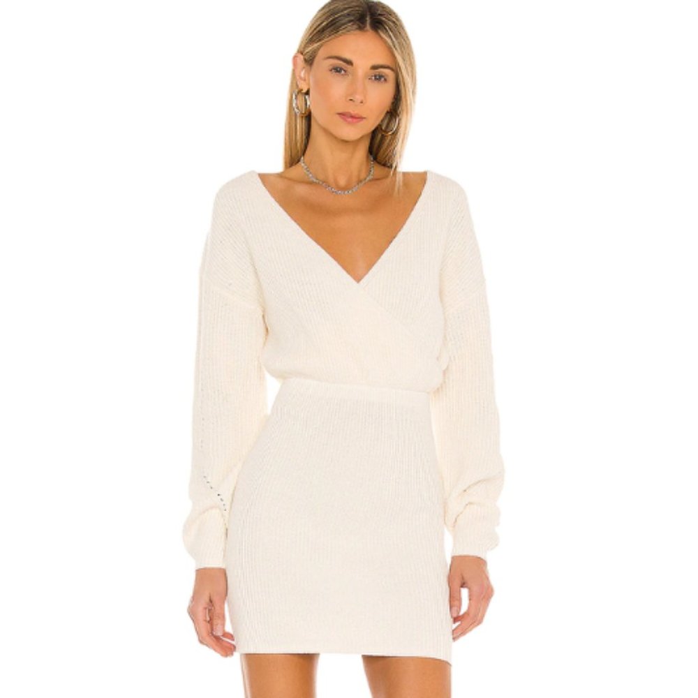 Tularosa Mia Surplice Mini Dress in Ivory NWT Size Medium